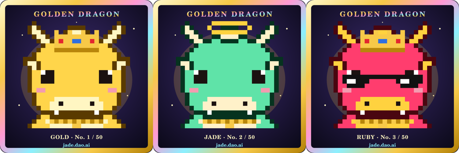 Gold, Jade and Ruby Golden Dragons